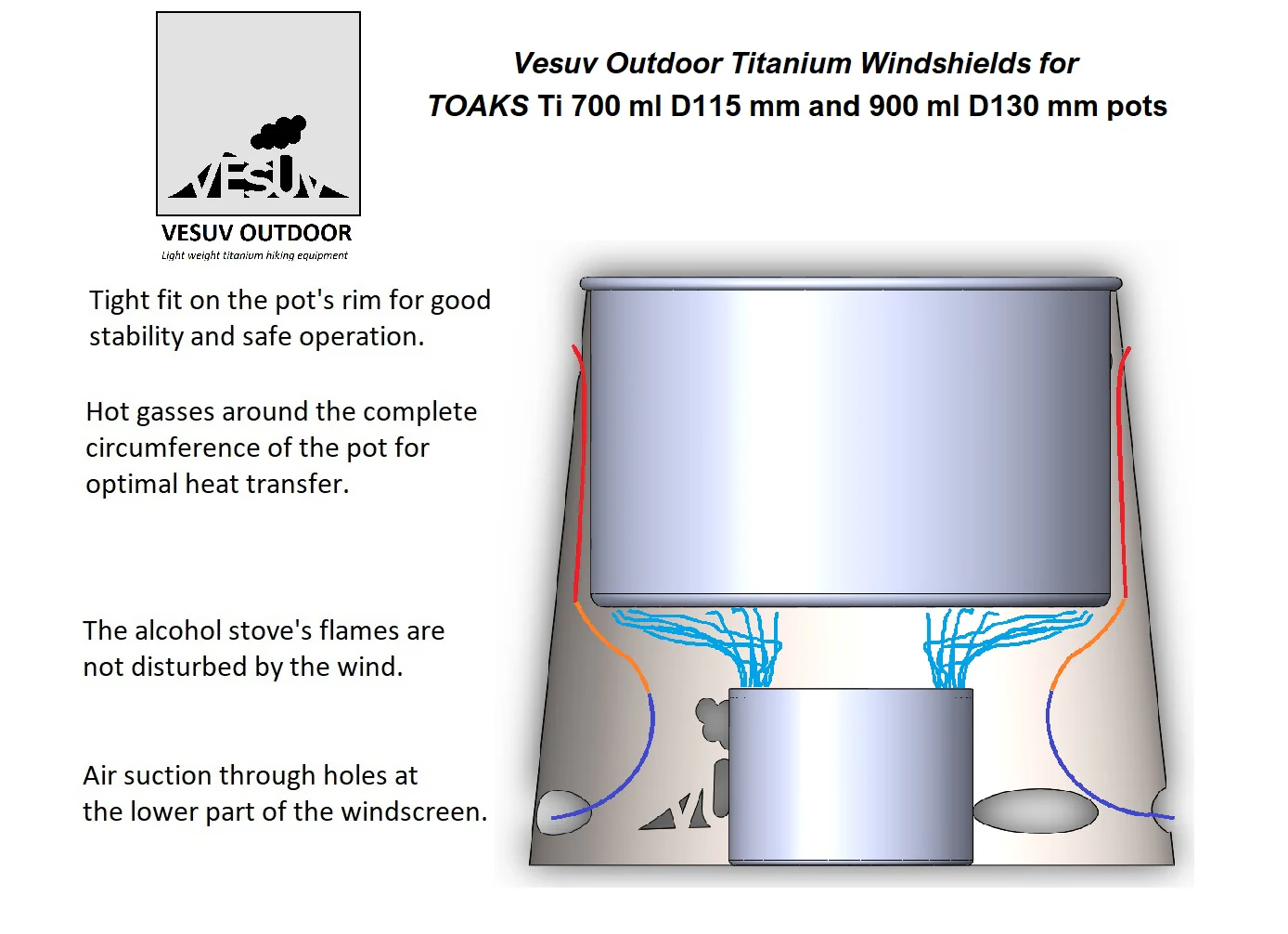 Vesuv Titanium Windshield for Toaks 0.9L - Image 9
