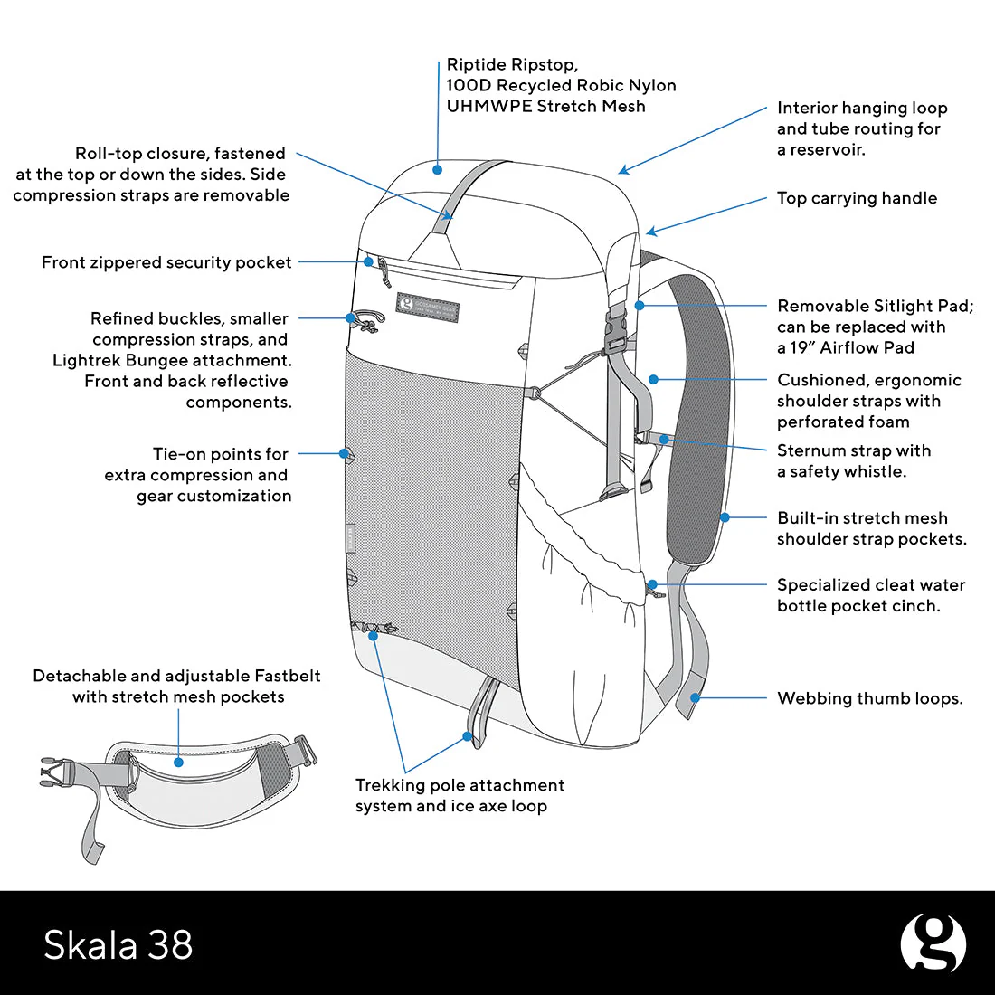Gossamer Gear Skala 38 Ultralight Backpack - Image 4