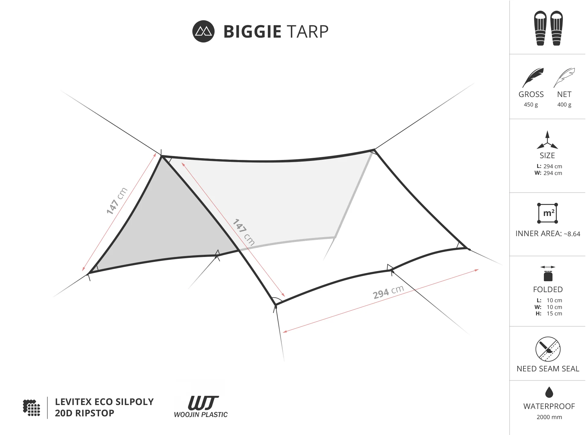 Liteway Biggie Ultralight Hiking Tarp - Image 4