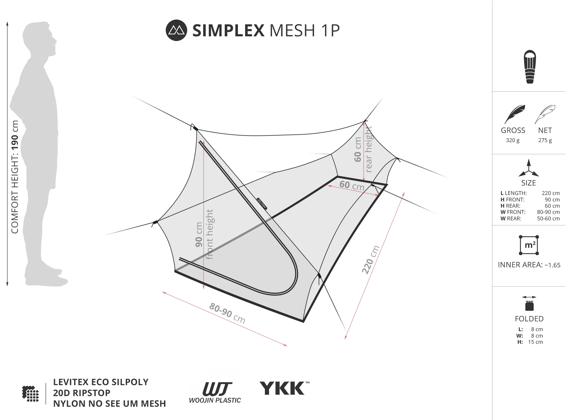 LITEWAY Simplex 1P mesh inner shelter - Image 4