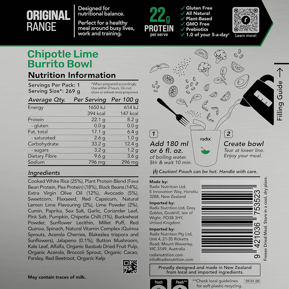 Radix Nutrition Original Meal Chipotle Lime Burrito Bowl - Image 2