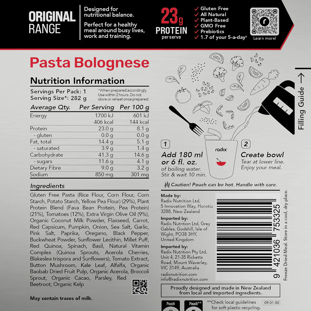 Radix Nutrition Original Meal Pasta Bolognese - Image 3