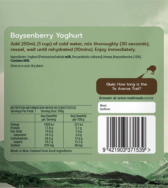 Real Meals Boysenberry Yoghurt - Image 2
